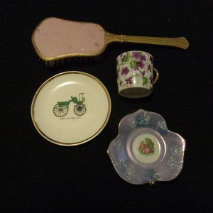 PAST ROMANCE BALLETCORE VINTAGE CHINZ CUP 2 SM PLATES OLD HAIRBRUSH LOT